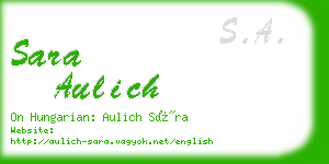 sara aulich business card